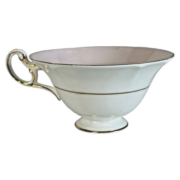 Vintage EB Foley Bone China Tea Cup And Saucer Floral Pink White Flower Gold Rim - Picture 6 of 12